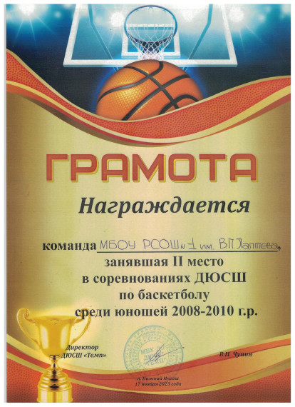 Районные соревнования ДЮСШ по баскетболу.