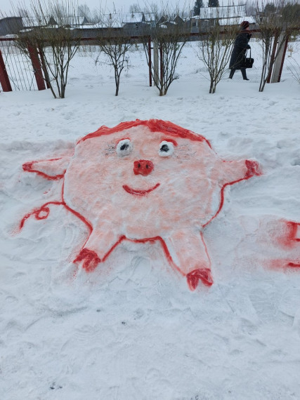 Школьный конкурс снежных скульптур «Снежные фантазии».
